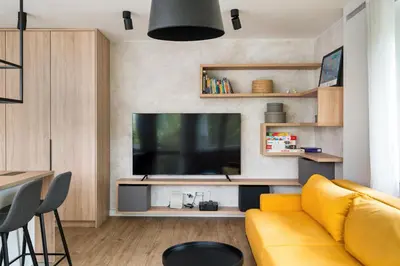 Telewizja i/lub zestaw kina domowego w obiekcie Saska Kępa Comfy Apartment by BookingHost