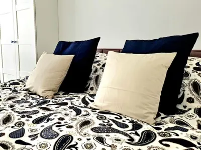 Łóżko lub łóżka w pokoju w obiekcie Apartament Południowy z balkonem 2 osoby