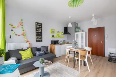 Kuchnia lub aneks kuchenny w obiekcie Burakowska Studios in Warsaw by Noclegi Renters