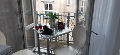 Balkon lub taras w obiekcie Paryskie Studio w sercu Warszawy