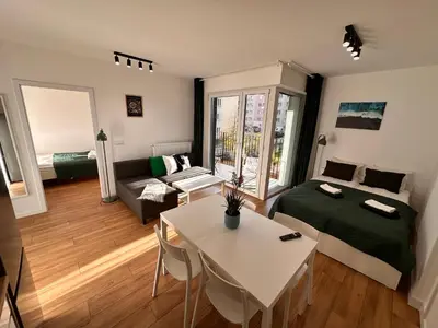 Łóżko lub łóżka w pokoju w obiekcie Lineburg Villa Apartments