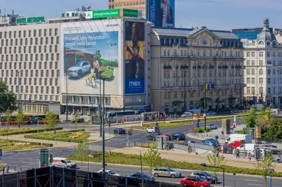 Widok na miasto Warszawa z tego apartamentu