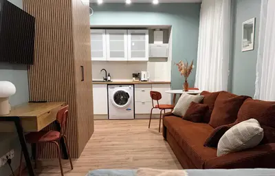 Kuchnia lub aneks kuchenny w obiekcie Sage Studio with terrace #free parking #self check-in