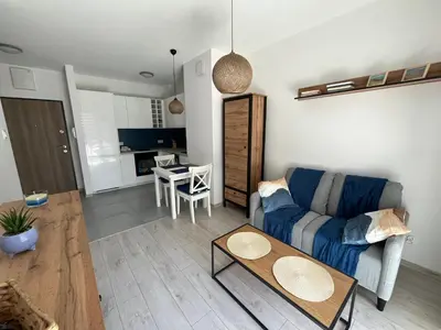 Część wypoczynkowa w obiekcie Apartment Nova Ochota - BLUE