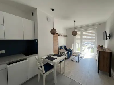 Kuchnia lub aneks kuchenny w obiekcie Apartment Nova Ochota - BLUE