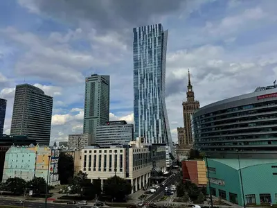 Widok na miasto Warszawa z tego apartamentu