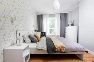 Łóżko lub łóżka w pokoju w obiekcie SuperApart Dziatwy 16a - Blisko Galerii Północnej