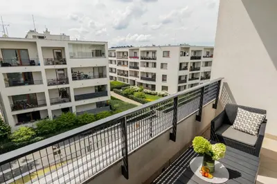 Balkon lub taras w obiekcie SuperApart Dziatwy 16a - Blisko Galerii Północnej