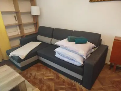 Część wypoczynkowa w obiekcie Przytulny apartament w centrum Warszawy