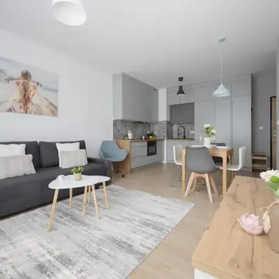 Metro Targówek One Bedroom Apartment for 4 with Furnished Balcony by Noclegi Renters