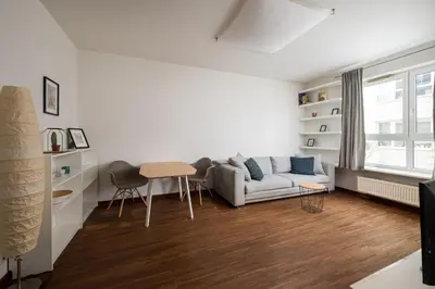 Część wypoczynkowa w obiekcie Stawki Pleasant Apartment by BookingHost