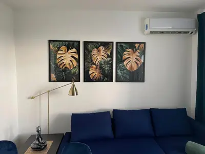 Część wypoczynkowa w obiekcie Ursynow Warsaw View Apartment