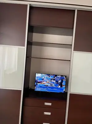 Telewizja i/lub zestaw kina domowego w obiekcie Ursynow Warsaw View Apartment