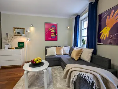 Część wypoczynkowa w obiekcie Bella Luna Luxury Suites - Spacious 1BR in Old Town