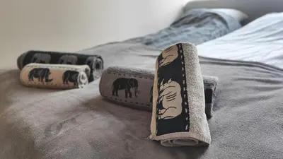 Łóżko lub łóżka w pokoju w obiekcie Lenki Apartamenty Metro Bródno
