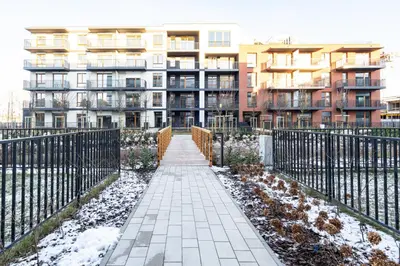 Budynek, w którym mieści się apartament