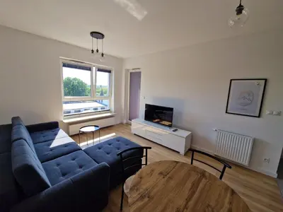 Telewizja i/lub zestaw kina domowego w obiekcie Apartament Oszmiańska