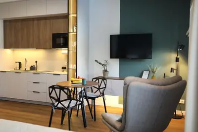Kuchnia lub aneks kuchenny w obiekcie Apartament Zdziechowskiego with Parking and AC, Mokotów