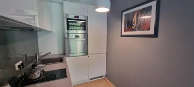 Kuchnia lub aneks kuchenny w obiekcie CITY CENTRE Warsaw Apartment Kolejowa EXPO