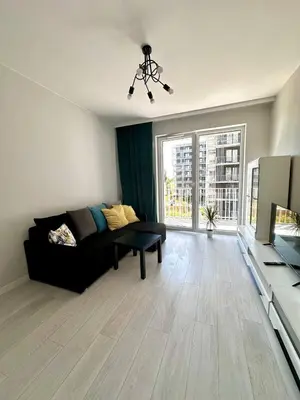 Część wypoczynkowa w obiekcie Apartament blisko dworca Warszawa Zachodnia, miejsce parkingowe w cenie