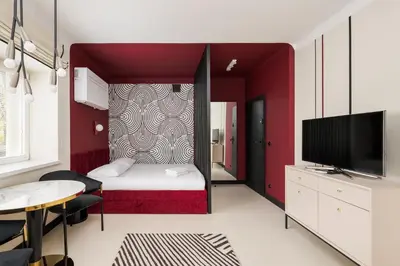 Telewizja i/lub zestaw kina domowego w obiekcie Nowolipki Deluxe Red Studio