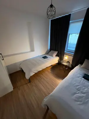 Łóżko lub łóżka w pokoju w obiekcie Warsaw City Budget Room 1 #self check-in #essentials included