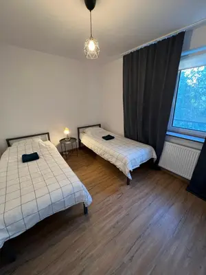 Łóżko lub łóżka w pokoju w obiekcie Warsaw City Budget Room 2 #self check-in #essentials included
