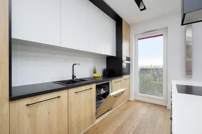 Kuchnia lub aneks kuchenny w obiekcie Apartment with Terrace & Parking by Noclegi Renters