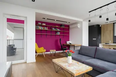 Część wypoczynkowa w obiekcie Apartment with Terrace & Parking by Noclegi Renters