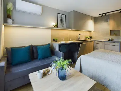 Kuchnia lub aneks kuchenny w obiekcie Beautiful Studio for Two People by Noclegi Renters