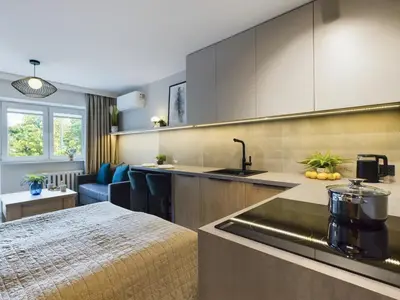 Kuchnia lub aneks kuchenny w obiekcie Beautiful Studio for Two People by Noclegi Renters