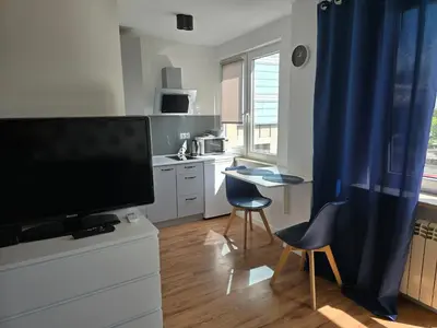 Telewizja i/lub zestaw kina domowego w obiekcie Apartament Nadia