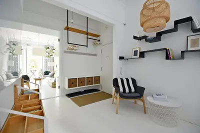 Część wypoczynkowa w obiekcie White Boho Apartment