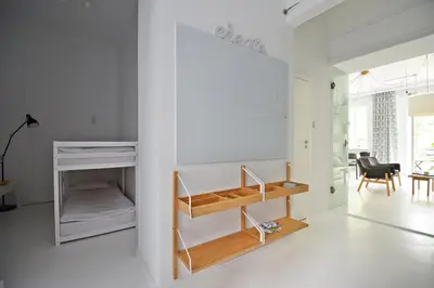 Część wypoczynkowa w obiekcie White Boho Apartment