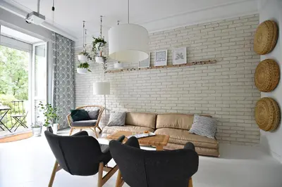Część wypoczynkowa w obiekcie White Boho Apartment