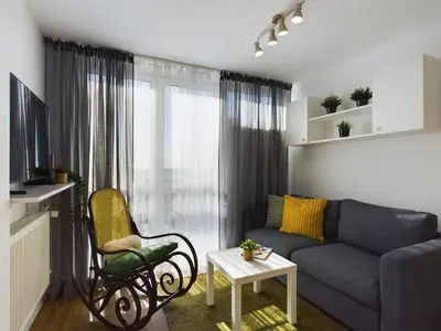 Telewizja i/lub zestaw kina domowego w obiekcie Warsaw City Centre - Apartment for 3 people by Noclegi Renters