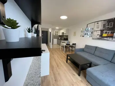 Kuchnia lub aneks kuchenny w obiekcie City Centre Chłodna Apartment