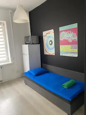 Łóżko lub łóżka w pokoju w obiekcie Apartel24pl Chopin House Self Check-in