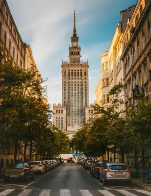 Widok na miasto Warszawa z tego apartamentu