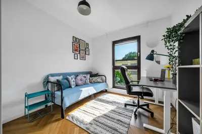 Część wypoczynkowa w obiekcie Skierniewicka Apt - Parking, Workspace, Balcony - by Rentujemy