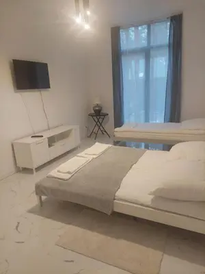 Łóżko lub łóżka w pokoju w obiekcie Apartamenty Nogalin