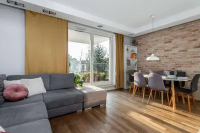 Część wypoczynkowa w obiekcie Apricot 3 Room Apartment Bobrowiecka Mokotow