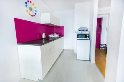 Kuchnia lub aneks kuchenny w obiekcie Super Central Chmielna str Apt Super view