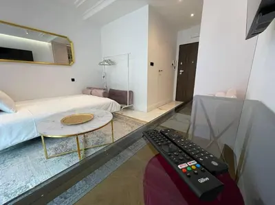 Telewizja i/lub zestaw kina domowego w obiekcie Pawia Charming Studio