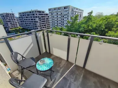 Balkon lub taras w obiekcie Apartament Stańczyka 4