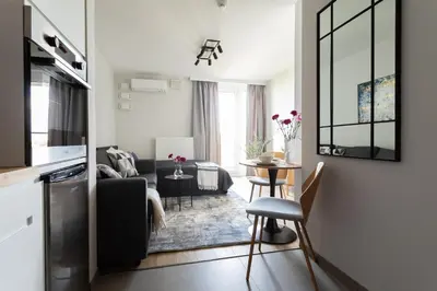 Część wypoczynkowa w obiekcie Blue Apartment Warszawa Praga