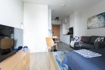Część wypoczynkowa w obiekcie Blue Apartment Warszawa Praga