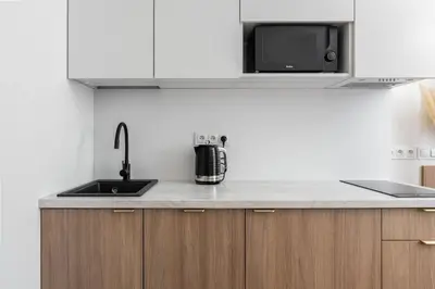 Kuchnia lub aneks kuchenny w obiekcie Stylish Studio Apartments In City Center Sienna