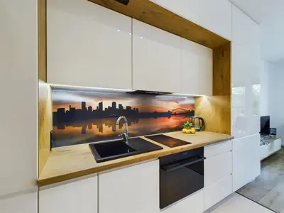 Kuchnia lub aneks kuchenny w obiekcie Klimatyczne Studio z Balkonem Warszawa by Noclegi Renters