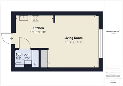 Plan piętra w obiekcie Atmospheric Studio for 3 People in Warsaw with Desk for Remote Work by Noclegi Renters